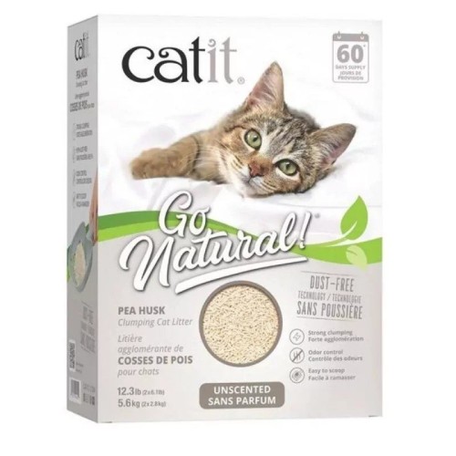 ARENA AGLOMERANTE PARA GATOS DE CÁSCARA DE GUISANTE GO NATURAL