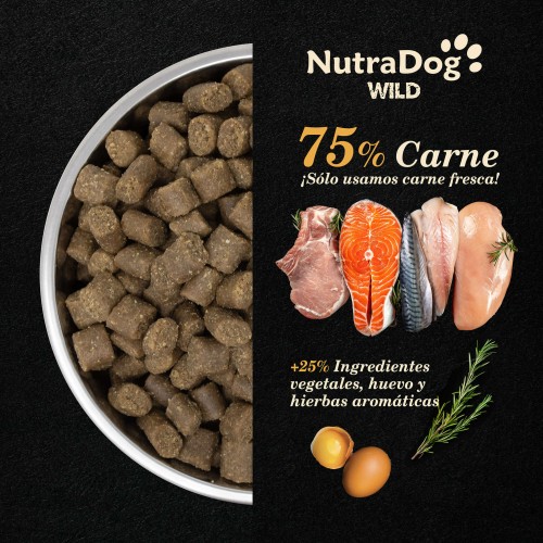 ALIMENTO SEMIHÚMEDO PARA PERROS ADULTOS POLLO Y PESCADO 75% NUTRADOG WILD
